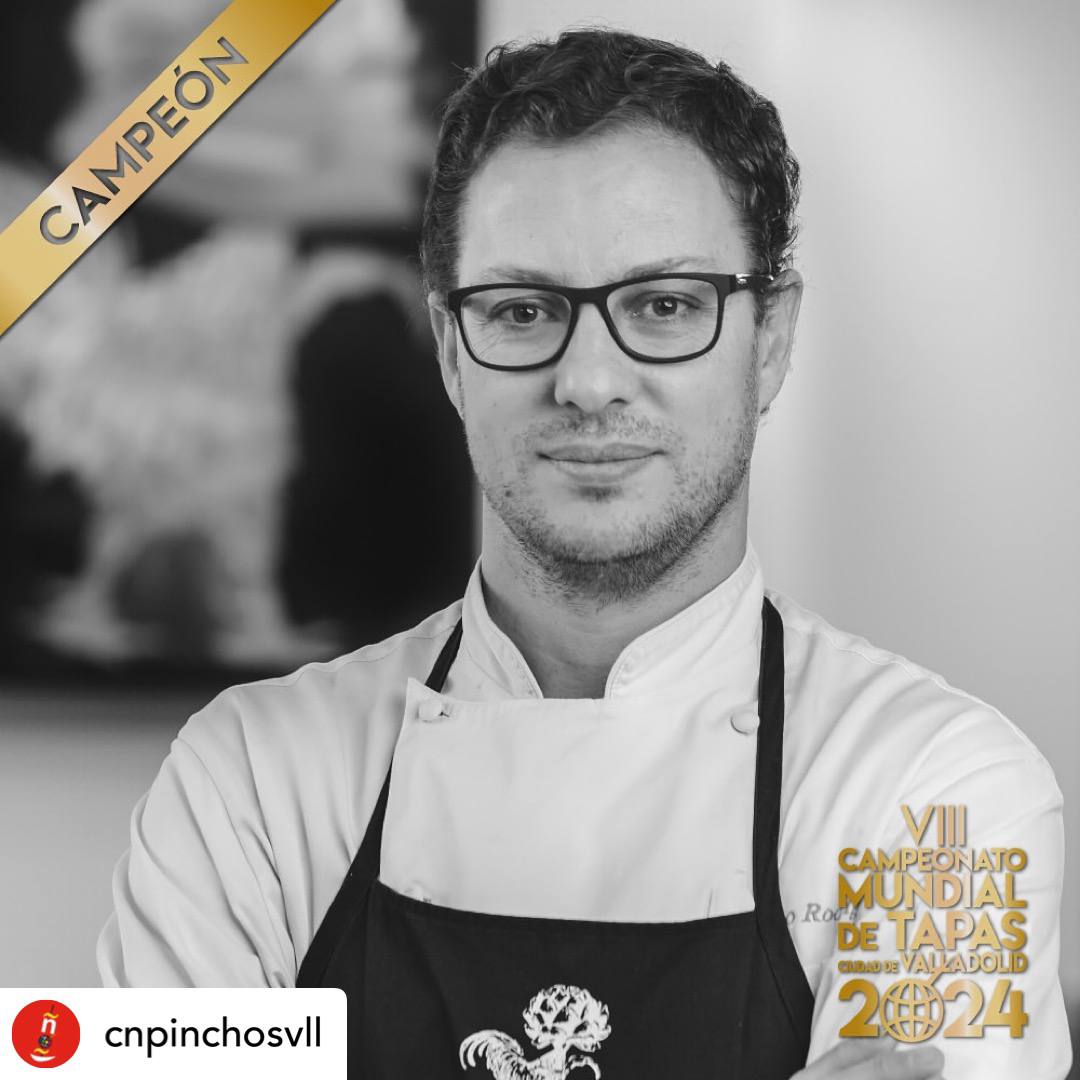 palaciosantaana's tweet photo. ¡La gastronomía vallisoletana está de celebración! @TeoRodriguez20, del @trasto_gastro, ganador del VIII Campeonato Mundial de Tapas con su Pucela Roll. ¡Enhorabuena! 

#PalacioDeSantaAna #ACValladolid #ACHotels #ACHoteles #besthotels #luxurytraveller #instafood https://t.co/si8o5AI6A2
