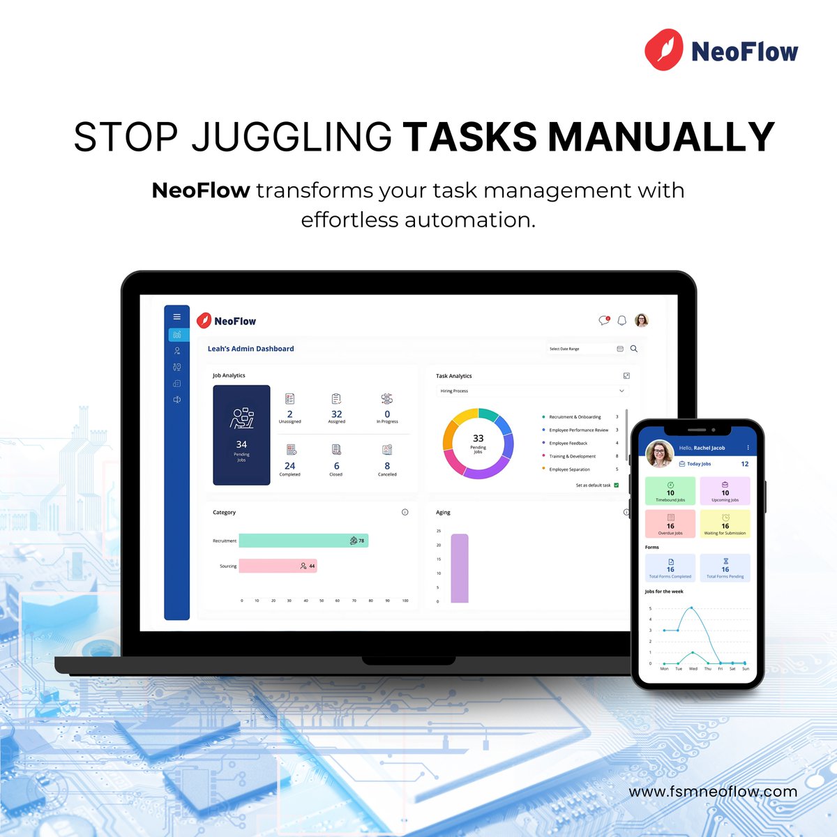 Neoflow_FSM's tweet image. 📈 Stop juggling tasks manually! NeoFlow automates your workflow, giving you real-time insights and effortless task management. Focus on what matters and let NeoFlow handle the rest! 💼✨

fsmneoflow.com

#NeoFlow #TaskManagement #Automation #BusinessEfficiency #Work