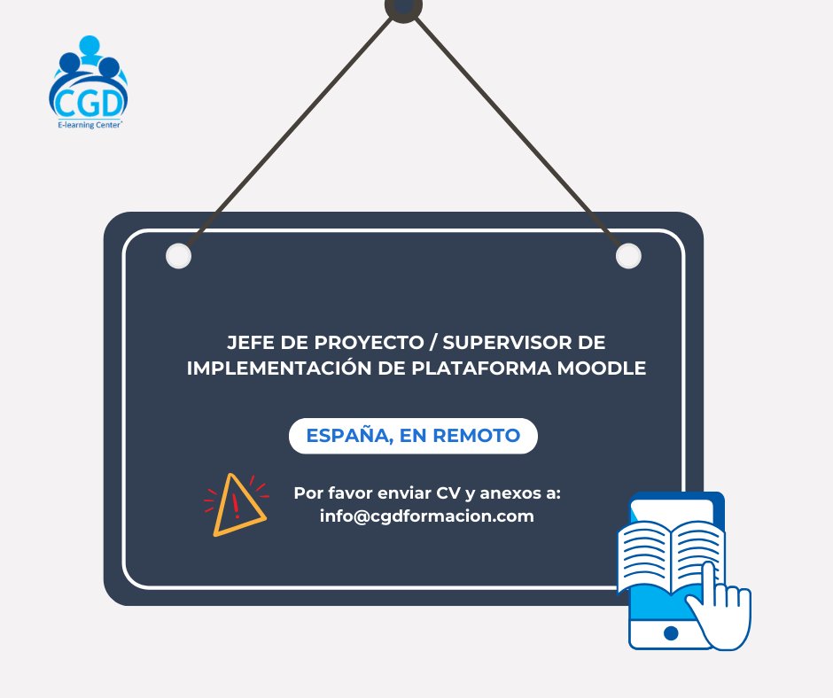 Buscamos un/a profesional  que lidere la revisión y supervisión de una plataforma Moodle en proceso de actualización. ¡Nos urge! ¡Gracias!
Más información: linkedin.com/jobs/view/4074…
#Moodle #informático #empleoinformático