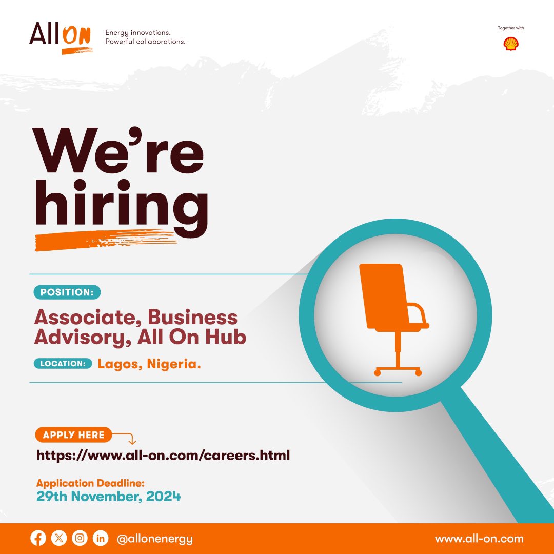 AllOnEnergy's tweet image. We are excited to announce that #AllOn is currently seeking talented and motivated individuals to join our dynamic team! 

For complete job descriptions, application deadlines, and how to apply, read flyer and click the link for further details lnkd.in/dAPbjdxq
#EnergyJob