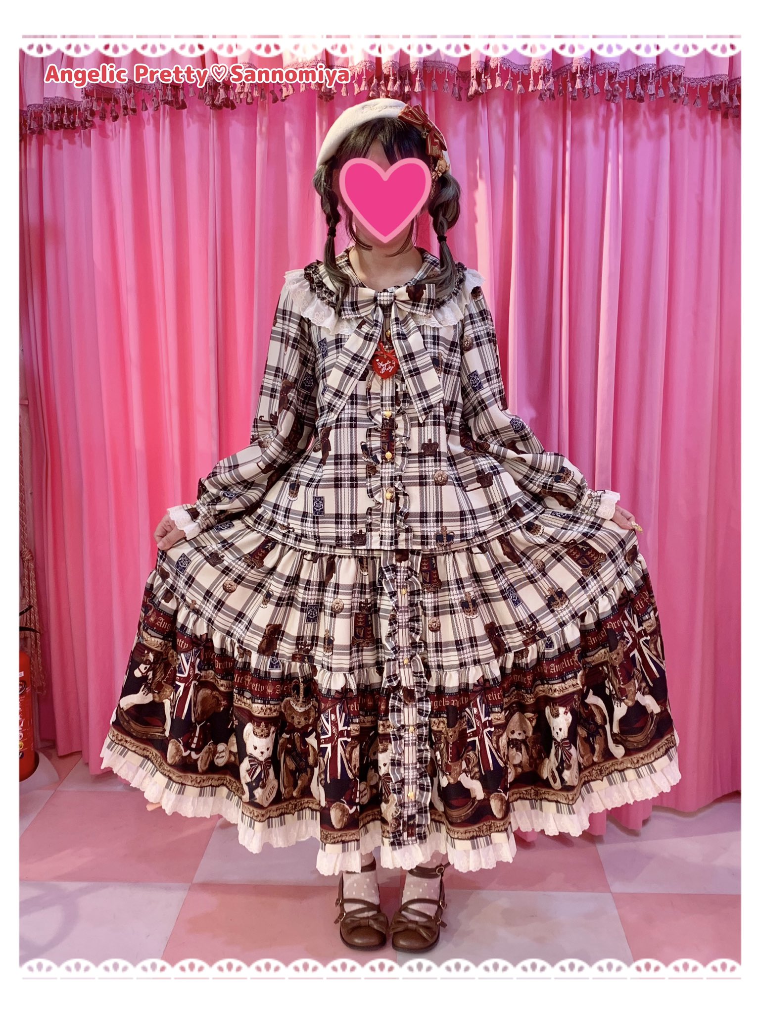 Angelic Pretty British Bear ブラウスとスカート　赤 Angelic Pretty British Bear ブラウスとスカート赤