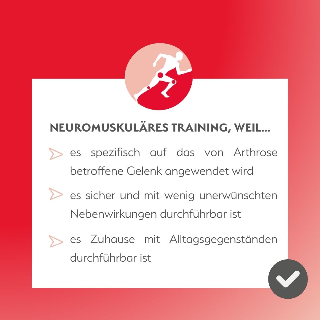 #Arthrosepatienten leiden nicht nur an Kraftdefiziten, sondern auch an schwacher Propriozeption und Instabilität. #Neuromuskuläres #Training verbessert Bewegungskontrolle und Stabilität. Übungen sind zuhause und ohne viel Equipment möglich. 🏠 #glad#arthrose#osteoarthritis#physio