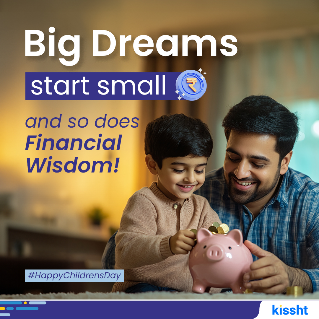 Kissht_EMI's tweet image. This #ChildrensDay, let's nurture the habit of saving and smart spending among young minds. It’s never too early to learn about managing money and building a strong financial future! 💰✨

#Kissht #HappyChildrensDay
