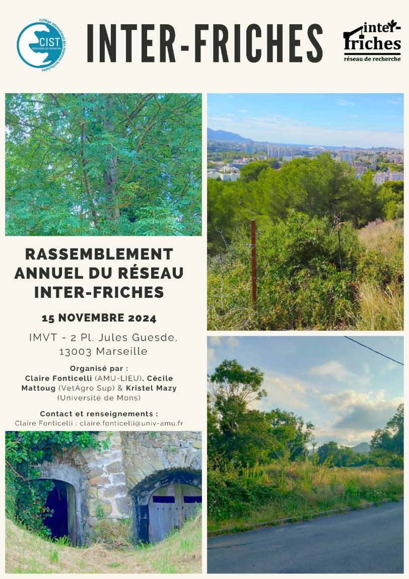 CIST (@fr2007_cist) on Twitter photo 15/11 Dialogues interdisciplinaires entre sciences du #vivant et #urbanisme | Inter-friches - coord <a href="/Typhonti/">Claire Fonticelli</a> AMU-LIEU <a href="/cecilemattoug/">Cécile Mattoug</a> <a href="/VetAgroSup/">VetAgro Sup</a> K. Mazy <a href="/UMONSnews/">Université de Mons</a>
avec S. Glatron, P. Kunysz @anna_le_hahn M. Brun, A. Marco, B. Romeyer, M. Deschamps-Cottin
page.hn/ba5wcp 15/11 Dialogues interdisciplinaires entre sciences du #vivant et #urbanisme | Inter-friches - coord <a href="/Typhonti/">Claire Fonticelli</a> AMU-LIEU <a href="/cecilemattoug/">Cécile Mattoug</a> <a href="/VetAgroSup/">VetAgro Sup</a> K. Mazy <a href="/UMONSnews/">Université de Mons</a>
avec S. Glatron, P. Kunysz @anna_le_hahn M. Brun, A. Marco, B. Romeyer, M. Deschamps-Cottin
page.hn/ba5wcp