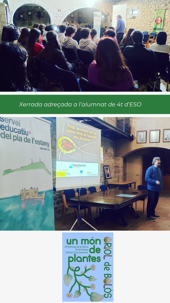 SE Pla de l'Estany (@sepladelestany) on Twitter photo Avui, l'alumnat de 4t d'ESO ha assistit a la xerrada "Els tríops al Pla de l’Estany“, a càrrec d’en Dani Boix de l'<a href="/UdGCiencies/">Facultat de Ciències</a> i <a href="/GRECO_UdG/">@greco-udg.bsky.social</a>. Avui, l'alumnat de 4t d'ESO ha assistit a la xerrada "Els tríops al Pla de l’Estany“, a càrrec d’en Dani Boix de l'<a href="/UdGCiencies/">Facultat de Ciències</a> i <a href="/GRECO_UdG/">@greco-udg.bsky.social</a>.