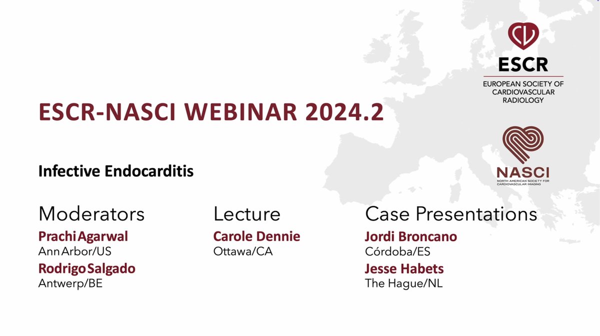 ESCR Vienna (@escroffice) on Twitter photo 💻Missed last week's ESCR-NASCI Joint Webinar?💻
“Infective Endocarditis” has just been uploaded to the ESCR website (accessible for active ESCR members free of charge) – enjoy! 🤩
Webinar Gallery: zurl.co/E1t6 
Membership: zurl.co/TFiQ 💻Missed last week's ESCR-NASCI Joint Webinar?💻
“Infective Endocarditis” has just been uploaded to the ESCR website (accessible for active ESCR members free of charge) – enjoy! 🤩
Webinar Gallery: zurl.co/E1t6 
Membership: zurl.co/TFiQ