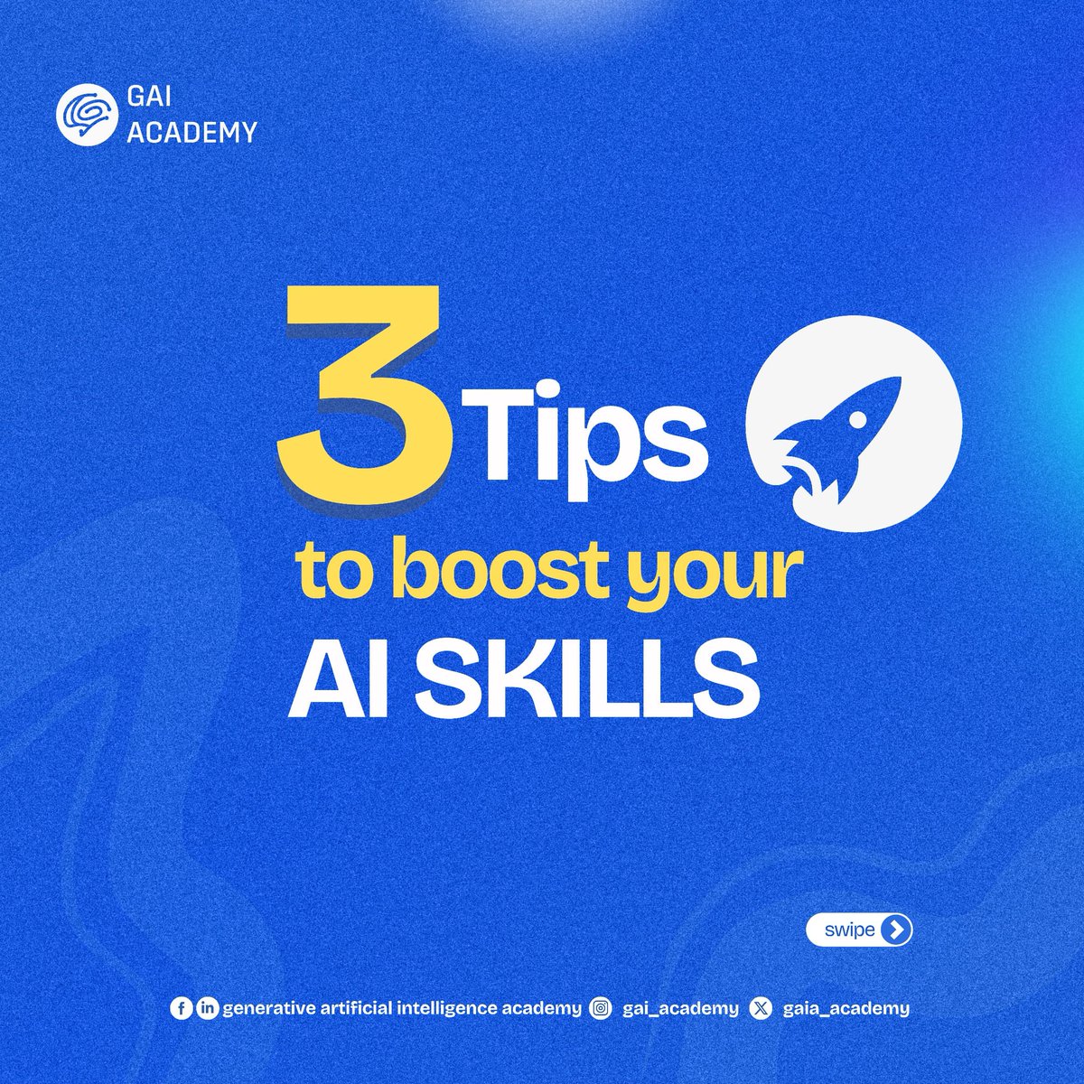 GAIA_Academy's tweet image. Ready to step up your AI game?🤔

Start small, stay curious, and keep great company! 

Here are some tips to keep you motivated on your AI journey.👇

Which other tip do you think can be helpful? Tell us

#AIBasics #TechTipsThursday #BoostYourSkills #GAIAcademy
