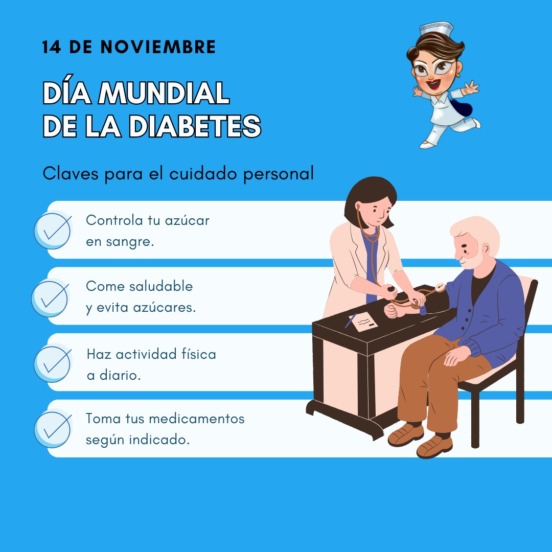 Hoy, en el Día Mundial de la Diabetes, destacamos la importancia de la prevención, el diagnóstico temprano y el control adecuado de esta condición que afecta a millones de personas en todo el mundo.🌎