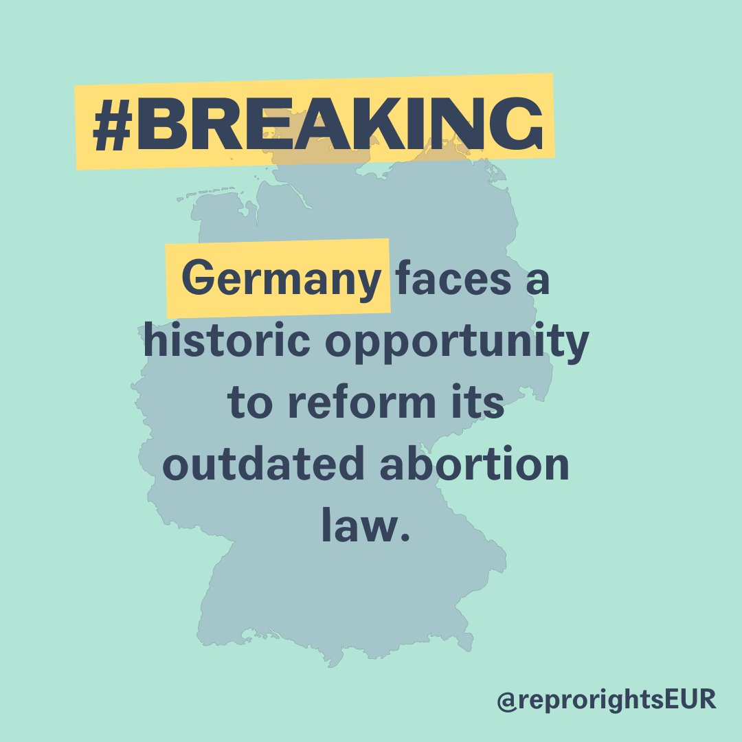 🚨 BREAKING: #Germany is on the brink of historic #abortion law reform! A cross-party coalition of MPs has introduced a bill to fully legalise abortion on request up to 12 weeks. An important step for women's autonomy and health. 

Learn more 👉 reproductiverights.org/germany-histor…
