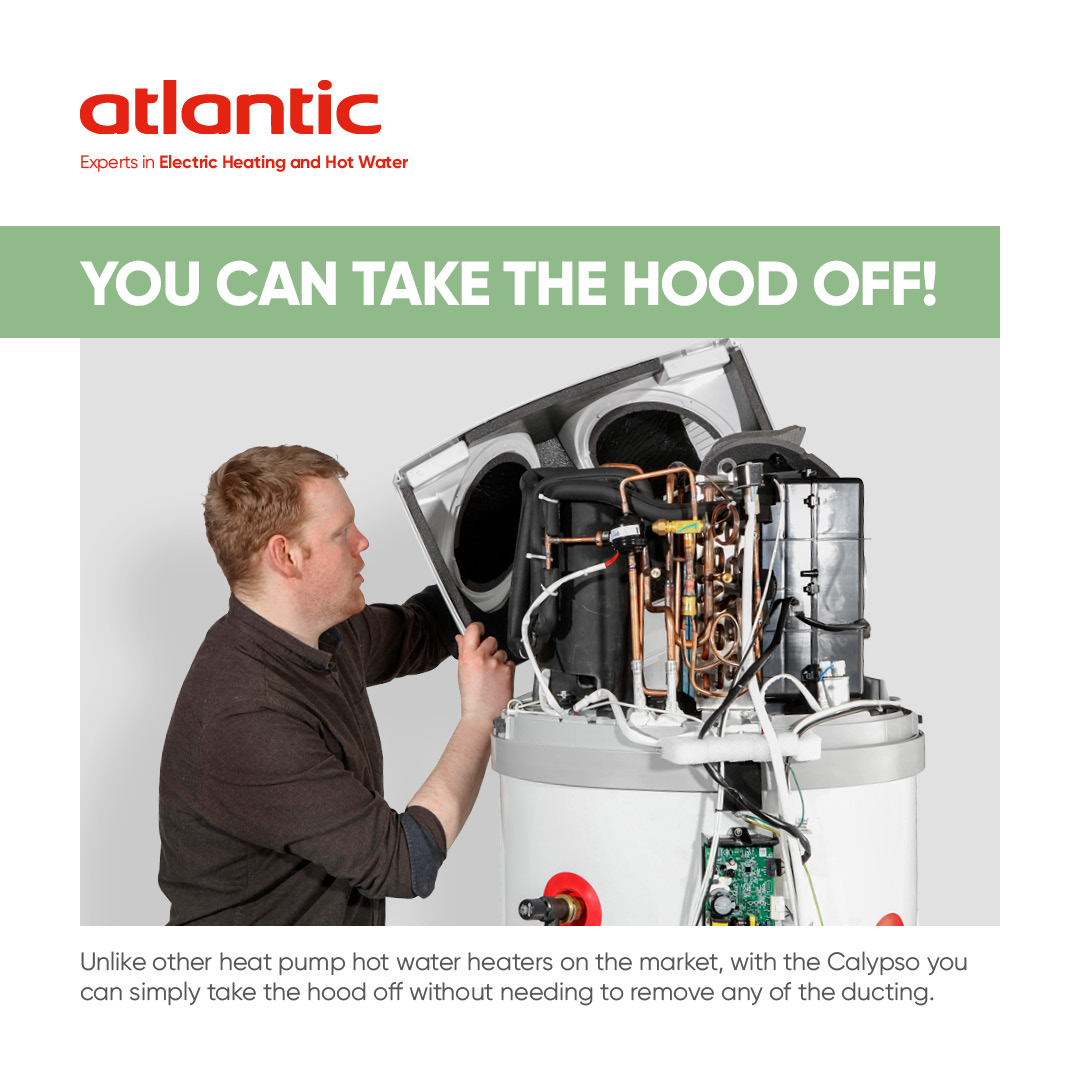 Atlantic_Heat's tweet photo. Unlike any other heat pump hot water heater on the market, the Calypso allows you to take off the hood without needing to remove any ducting, making the servicing of the heat pump unit simple and easy.

Find out more: https://t.co/k3HJOAOMeU
#Atlantic #Calypso #HotWaterHeater https://t.co/DThkb6TU3U