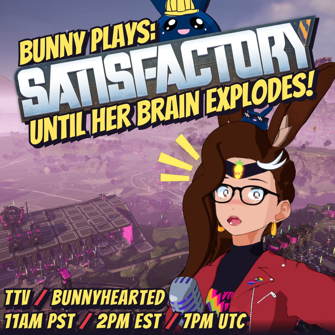 The factory Must Grow (and also maybe we're testing out a secret new hair model?🤫).

Bunny Plays Satisfactory until her brain explodes continues in ~3 hours!