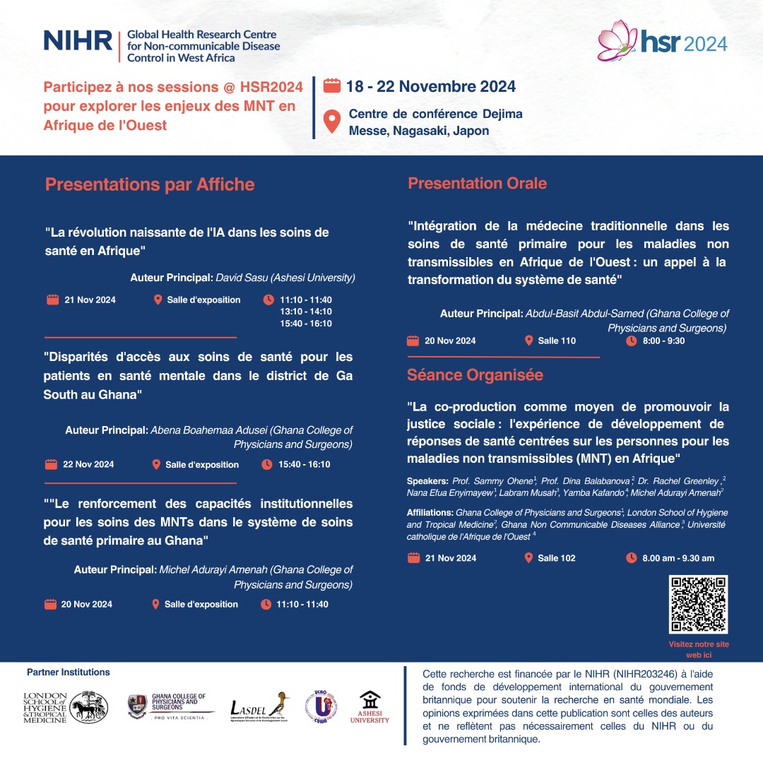Ghana College of Physicians and Surgeons (@ghcops) on Twitter photo 📢 Join us at #HSR2024 to discuss Adolescent Health in West Africa!
📍 Dejima Messe, Nagasaki, Japan, Nov 18-22
Explore insights and solutions for AMSRH! #GlobalHealth
<a href="/LSHTM/">London School of Hygiene & Tropical Medicine</a> <a href="/lasdel_labo/">Lasdel Labo</a> <a href="/IreneAgyepong/">Irene Agyepong</a> <a href="/TMirzoev/">Tolib Mirzoev</a>
<a href="/ama_fenny/">Dr. Ama Fenny</a> <a href="/nonjake/">jacob novignon</a> <a href="/AfiIAm/">Emelia Afi Agblevor, Ph.D</a> 📢 Join us at #HSR2024 to discuss Adolescent Health in West Africa!
📍 Dejima Messe, Nagasaki, Japan, Nov 18-22
Explore insights and solutions for AMSRH! #GlobalHealth
<a href="/LSHTM/">London School of Hygiene & Tropical Medicine</a> <a href="/lasdel_labo/">Lasdel Labo</a> <a href="/IreneAgyepong/">Irene Agyepong</a> <a href="/TMirzoev/">Tolib Mirzoev</a>
<a href="/ama_fenny/">Dr. Ama Fenny</a> <a href="/nonjake/">jacob novignon</a> <a href="/AfiIAm/">Emelia Afi Agblevor, Ph.D</a>