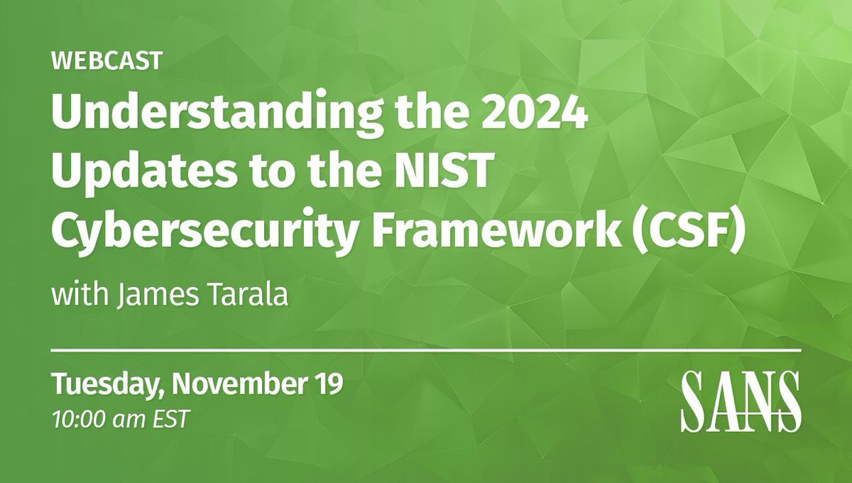 secleadership's tweet image. 😅 Are you equipped to handle the changes in the #NIST CSF?

@isaudit will help you navigate the updated framework, providing strategies to ensure your org is compliant &amp;amp; secure.

✍️ Learn more &amp;amp; register here: buff.ly/4dV5Qf7

#CyberRiskManagement #SecLeadership