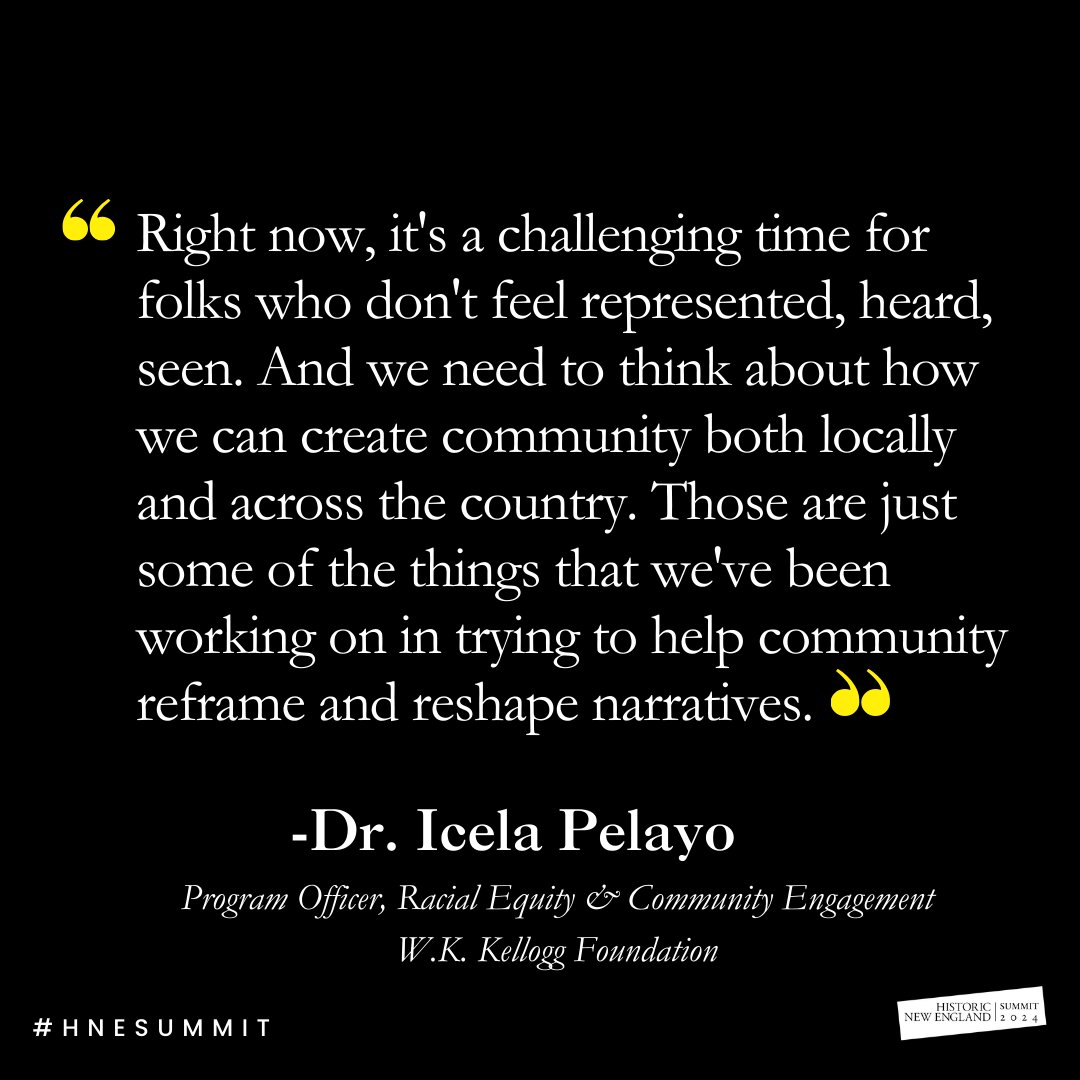 During our Changing Philanthropic Landscape panel, Dr. Icela Pelayo of the <a href="/WK_Kellogg_Fdn/">WKKF</a> shares her perspective on community building in the modern age as the daughter of Mexican immigrants.
•
#HNESummit #HistoricNewEngland #Portland #Maine
