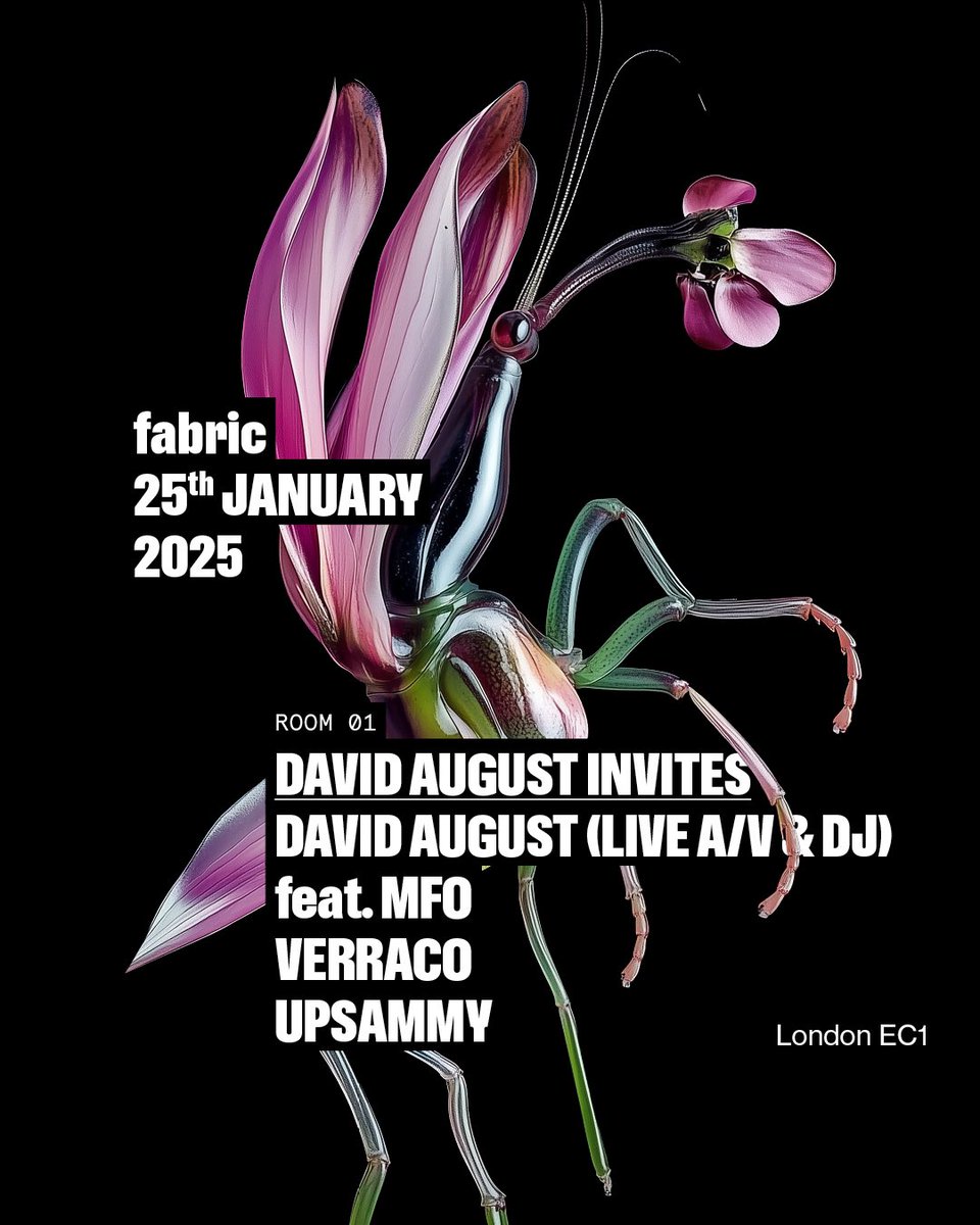 Announcing now that @davidaugustx will host Room 1 at <a href="/fabriclondon/">fabric</a> in January playing both Live and DJ with special guests and more.

Tickets on sale now:
ra.co/events/2028923