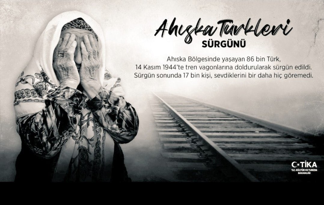 DrYagcioglu's tweet image. 80 yıl önce bugün öz yurtlarından sürgün edilen ve sürgünde hayatını kaybeden #AhıskaTürklerini rahmetle anıyor, aziz hatıralarını saygıyla yâd ediyoruz.
Ruhları şâd olsun.

#AhıskaSürgünü
#AhıskaTürkleri
#14Kasım1944
