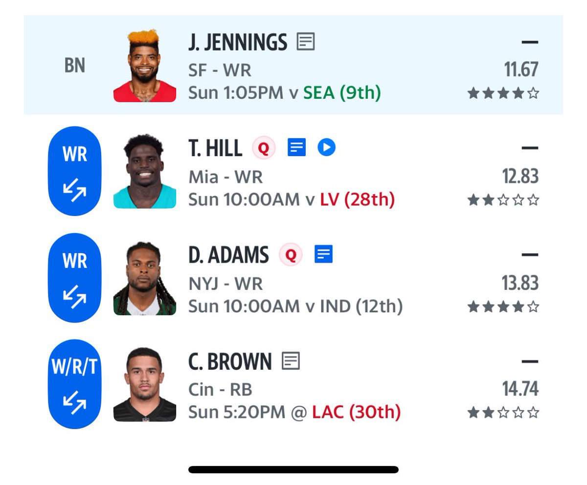 Is it crazy that I want to start Jennings over Tyrek????
