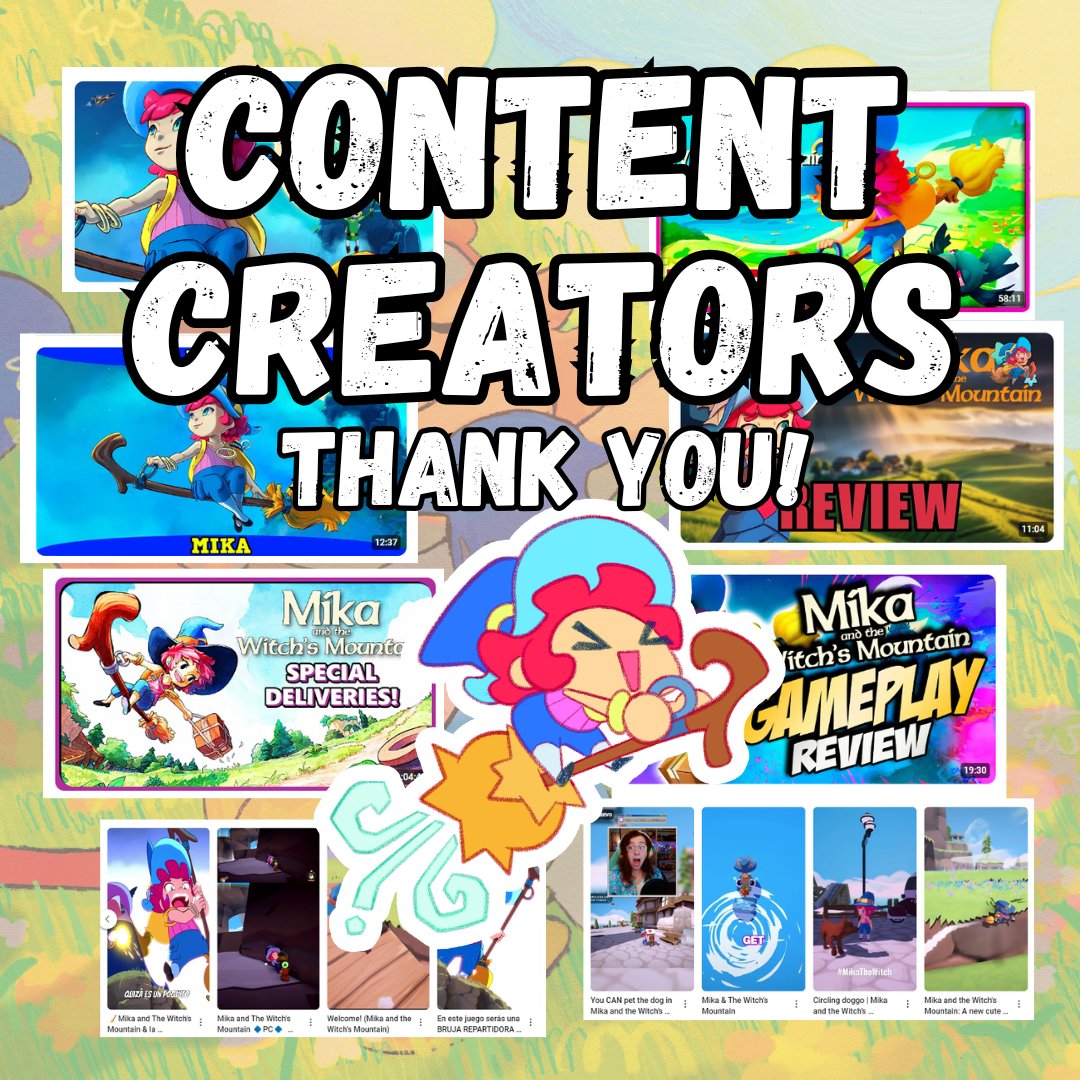 + 3300 Youtube videos
+ 2000 Twitch streams
+ 300 Tiktok videos 
+60 Instagram Reels &amp; Posts

THANK YOU FOR PLAY, SHARE AND ENJOY Mika and the Witch's Mountain 🫶