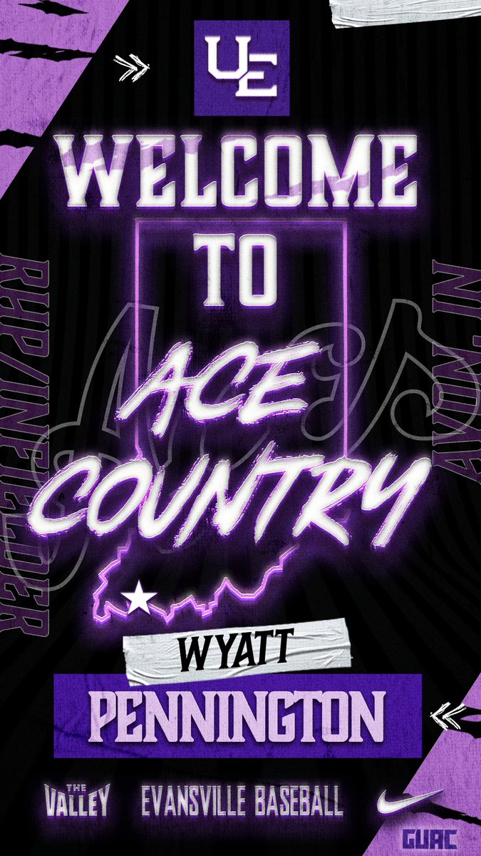 Evansville Purple Aces Baseball (@ueathleticsbase) on Twitter photo Two-way talent is staying in state! Join us in welcoming Wyatt to Ace Country!
#GUAC x #ForTheAces <a href="/WyattPenningto9/">Wyatt Pennington</a> Two-way talent is staying in state! Join us in welcoming Wyatt to Ace Country!
#GUAC x #ForTheAces <a href="/WyattPenningto9/">Wyatt Pennington</a>