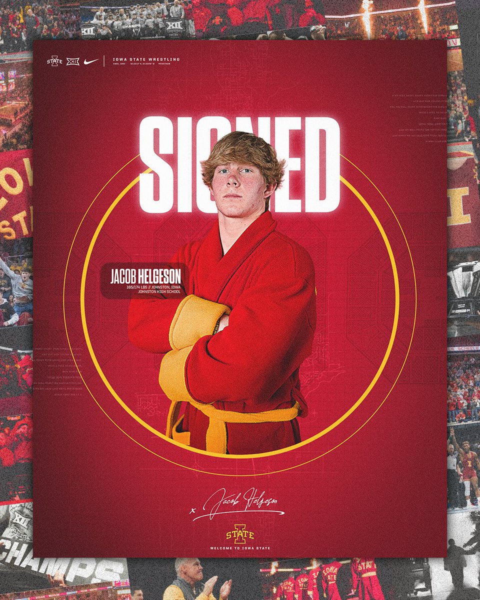 Make that three Helgeson brothers! 👌

✍️ Welcome to Iowa State, Jacob! 

- No. 160 prospect nationally by MatScouts
- Two-time Class 3A state champion
- 115-5 prep record entering his senior season

🌪️🚨🌪️