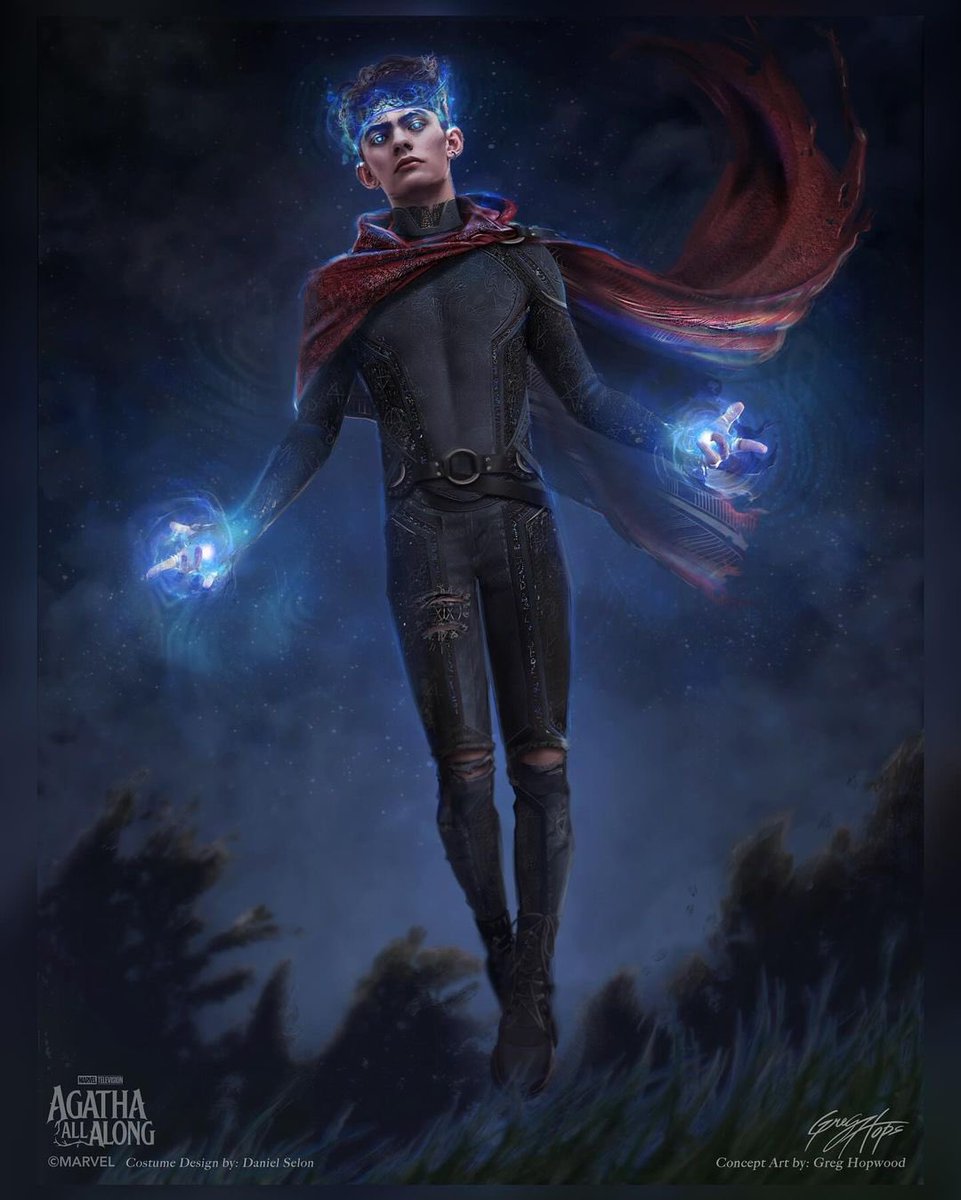 BillyKaplanUpd's tweet photo. Full concept art of Billy in his Wiccan costume for #AgathaAllAlong by Greg Hops https://t.co/cUxrh9QAlj