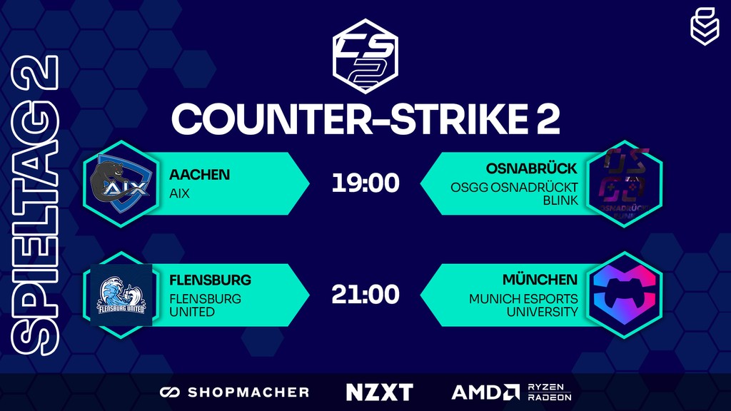 Uniliga (@uniligagg) on Twitter photo Heute haben wir in #CS2 die Wiederholung des Finals aus der Sommerseason 💥Also unbedingt einschalten!
📺️twitch.tv/uniliga_aim
⚔️<a href="/AIXeSports/">AIX eSports</a> vs. <a href="/osna_gaming/">Osnabrück Gaming e.V.</a>
⚔️@flensburgunited vs. <a href="/munich_esports/">Munich eSports e.V.</a>
🎬️<a href="/Smudi97/">Smudi</a>
🎥<a href="/SaibaTTV/">Saiba - Emilia🏳️⚧️🏳️🌈</a>
🎙️<a href="/Monka_CS/">Monka</a>, <a href="/RoyalTZZZ/">Royal</a> & @AlessandroOrth Heute haben wir in #CS2 die Wiederholung des Finals aus der Sommerseason 💥Also unbedingt einschalten!
📺️twitch.tv/uniliga_aim
⚔️<a href="/AIXeSports/">AIX eSports</a> vs. <a href="/osna_gaming/">Osnabrück Gaming e.V.</a>
⚔️@flensburgunited vs. <a href="/munich_esports/">Munich eSports e.V.</a>
🎬️<a href="/Smudi97/">Smudi</a>
🎥<a href="/SaibaTTV/">Saiba - Emilia🏳️⚧️🏳️🌈</a>
🎙️<a href="/Monka_CS/">Monka</a>, <a href="/RoyalTZZZ/">Royal</a> & @AlessandroOrth