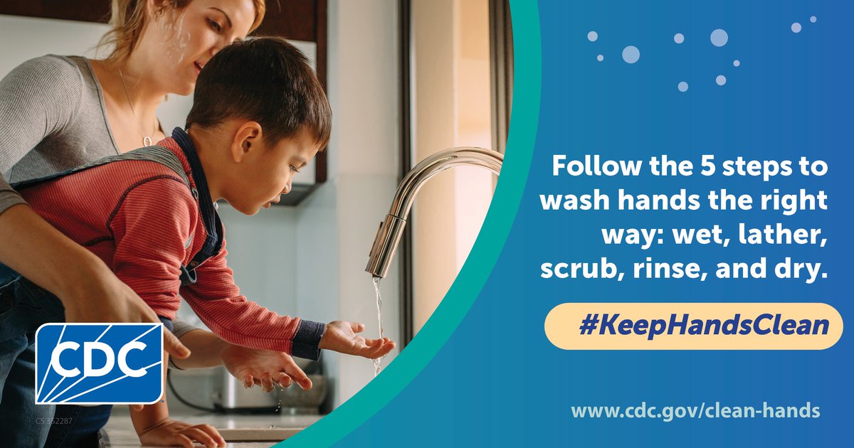 browncountywi's tweet image. As our weather changes and the holidays approach, #handwashing with soap and water is one of the best ways to get rid of germs and protect yourself and others from getting sick. Remember the 5 steps:
1. Wet 
2. Lather 
3. Scrub
4. Rinse
5. Dry
Learn more: bit.ly/3Y5EDSh