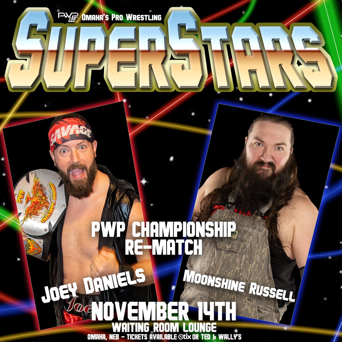 PWPLive's tweet image. TONIGHT!!!

PWP Superstars! At The @Waiting_Room in Omaha, NE!

Reserved tables, individual front row seats, and individual GA tix available here: etix.com/ticket/p/57982…

GA tix still available at both @tedandwallys locations (Benson &amp;amp; Old Market) for just $10 while they last!
