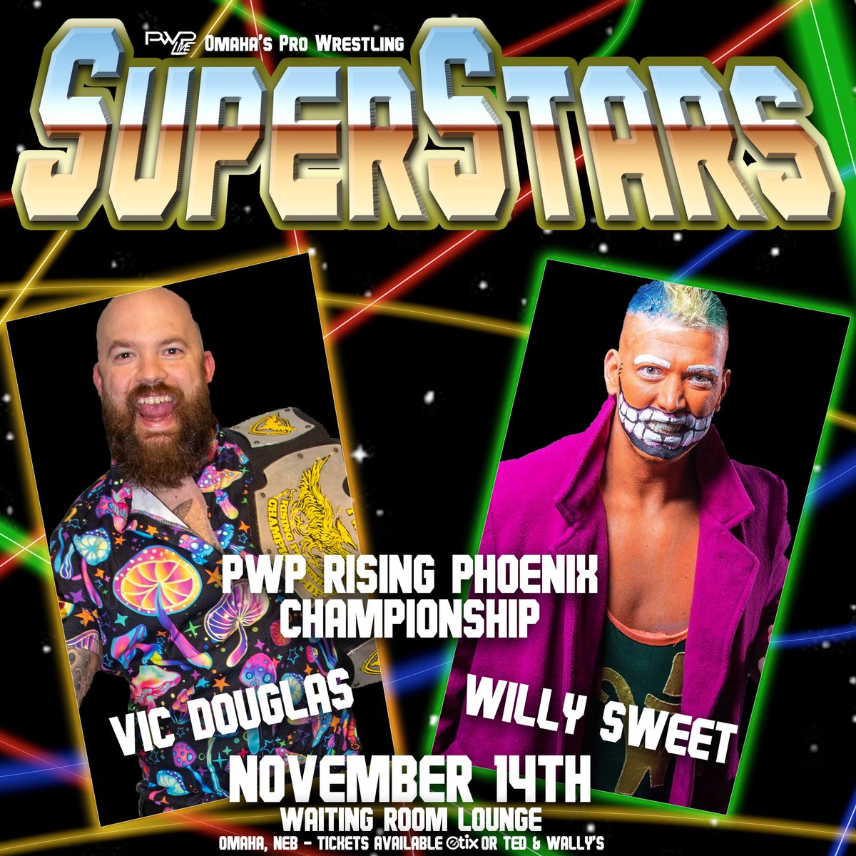 PWPLive's tweet image. TONIGHT!!!

PWP Superstars! At The @Waiting_Room in Omaha, NE!

Reserved tables, individual front row seats, and individual GA tix available here: etix.com/ticket/p/57982…

GA tix still available at both @tedandwallys locations (Benson &amp;amp; Old Market) for just $10 while they last!