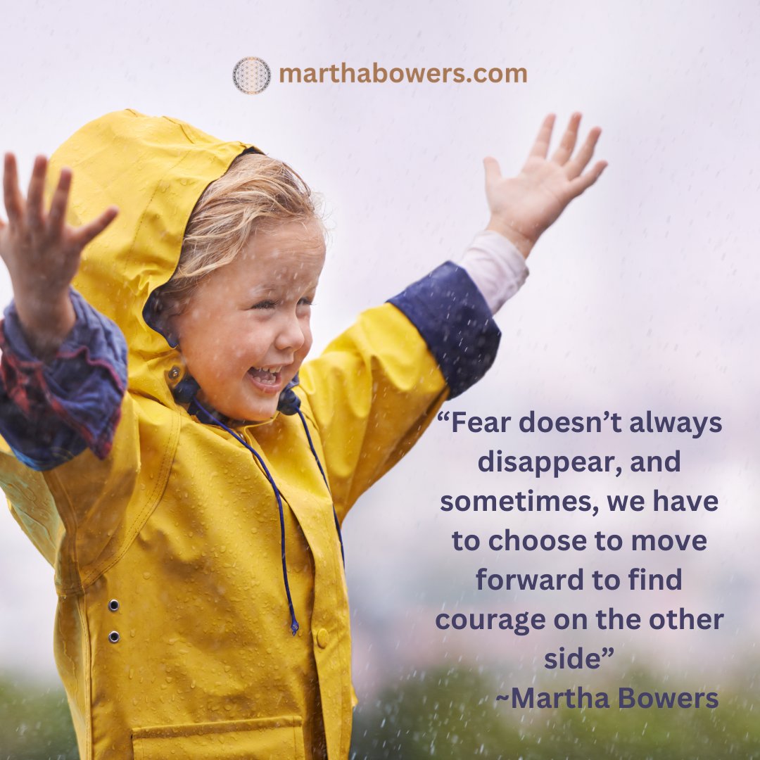 mbowerm's tweet image. "Fear doesn’t always disappear, and sometimes, we have to choose to move forward to find courage on the other side." ~ Martha Bowers

Taking that first step forward, we open ourselves to finding strength and courage where we least expect  I’m here to guide you. #CourageToGrow