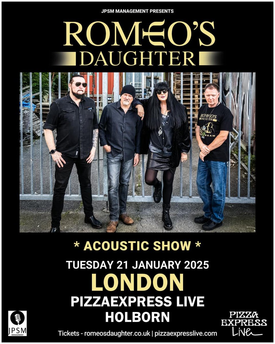 romeosdaughter's tweet photo. 🍕LONDON, UK!🍕
@romeosdaughter live @pizzajazzclub #Holborn #London #UK! Tues 21st #January 2025 for an exclusive live intimate acoustic performance!
TICKETS: https://t.co/n2g7P5rBp9
#RomeosDaughter #RomeosDaughterAOR #AOR #HolbornLondon #PizzaExpressLive #Pizza #Rock #Music https://t.co/nK3qPWLqQb