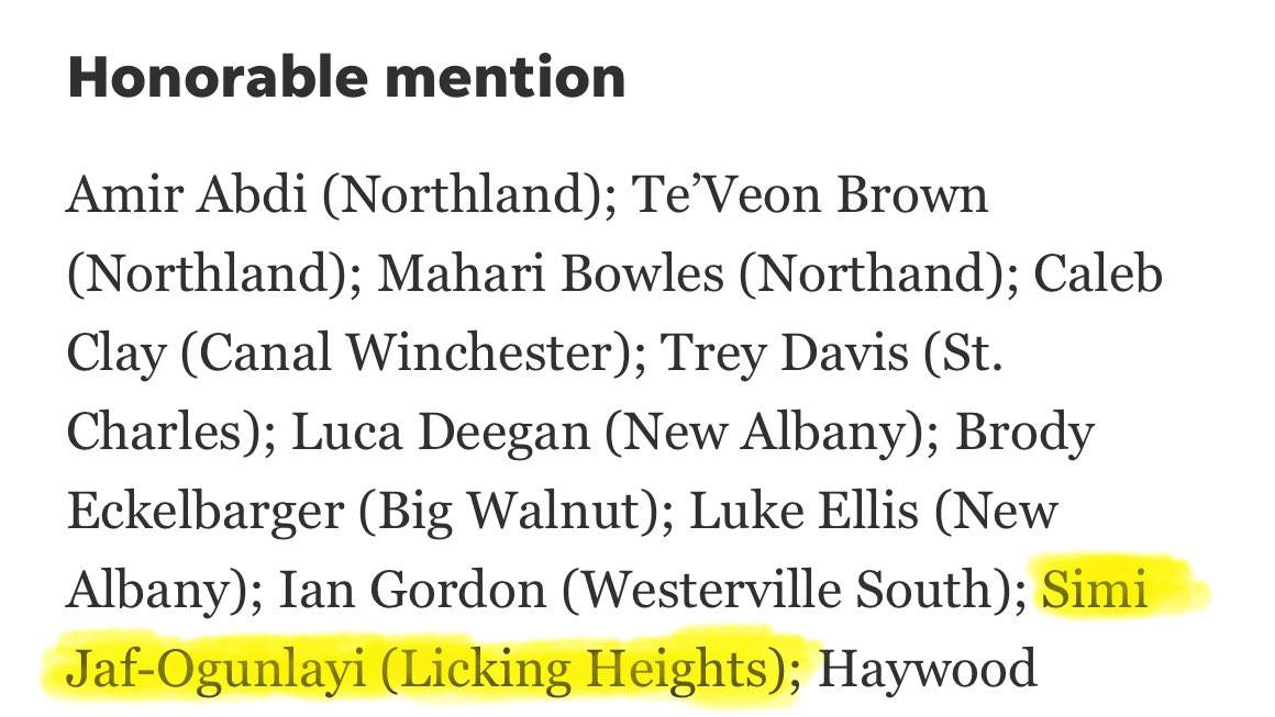 Beyond blessed to be named 2nd Team All League and a Honorable mention for the All District Team! All Glory To God!!