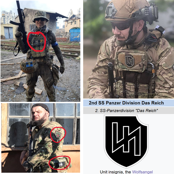 HavryshkoMarta's tweet photo. In 2015, Ukraine adopted several decommunization laws. One of these laws - “On Condemning the Communist and National Socialist (Nazi) Totalitarian Regimes and Prohibiting the Propagation of their Symbols” - banned communist and Nazi symbols and public denial of their crimes. Violators can face imprisonment up to 5 years.

Since then, numerous people in Ukraine, the absolute majority of whom are pensioners with strong Soviet nostalgia, were put on trial and faced punishment. They were accused of “spreading communist propaganda,” mostly on social media like ‘Odnoklassniki,'” by posting Soviet symbols and “liking” others’ posts that contained them.

But what about Nazi symbols, “spreading of Nazi propaganda,” and “public denial of Nazi crimes”? N-o-t-h-i-n-g. Especially if you are a “true patriot” or “defender of the nation.” The photos below prove this.

It seems that law enforcement and the majority of ordinary citizens in Ukraine are not bothered by the celebration and justification of the Nazi regime, while those who are face accusations of “spreading Russian propaganda.”