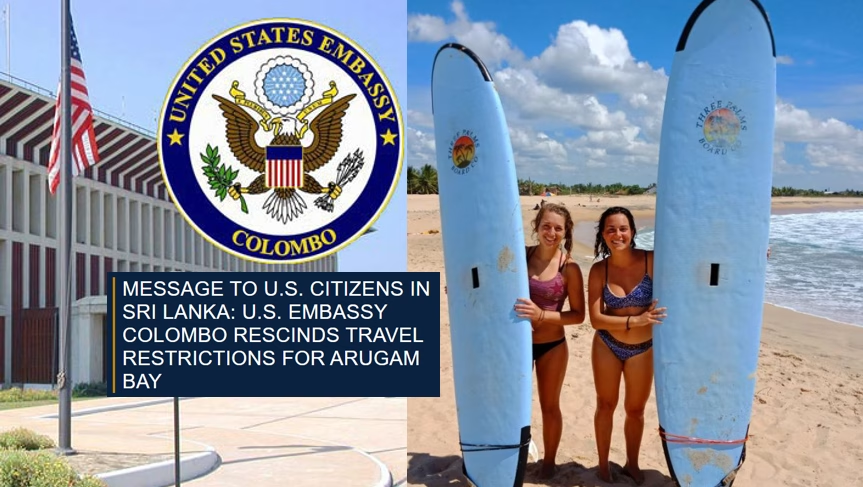 With reduced risk, the U.S. Embassy has lifted travel restrictions for Arugam Bay, Sri Lanka. The previous alert is now canceled.
#SriLanka #ArugamBay #LKA #VisitSriLanka 
lankaxpress.com/u-s-embassy-wi…

“We value our strong partnership with the Sri Lankan government and law