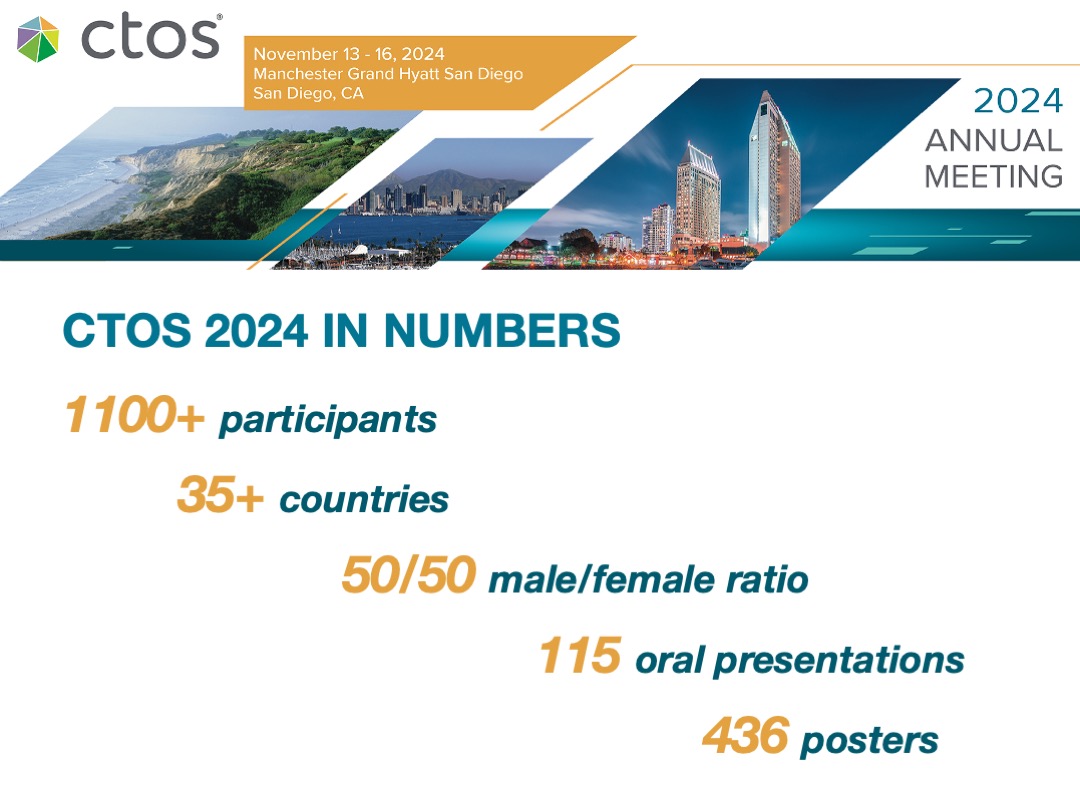 With &gt;1000 participants and &gt;500 abstracts presented - #CTOS2024 is the biggest platform connecting anyone interested in sarcoma research and therapy.
Congratulations to the Program Directors for organizing the meeting <a href="/SebioAna/">Ana Sebio</a> <a href="/JasonSicklick/">Jason Sicklick</a>, Ashleigh Guadagnolo, Odion Binitie