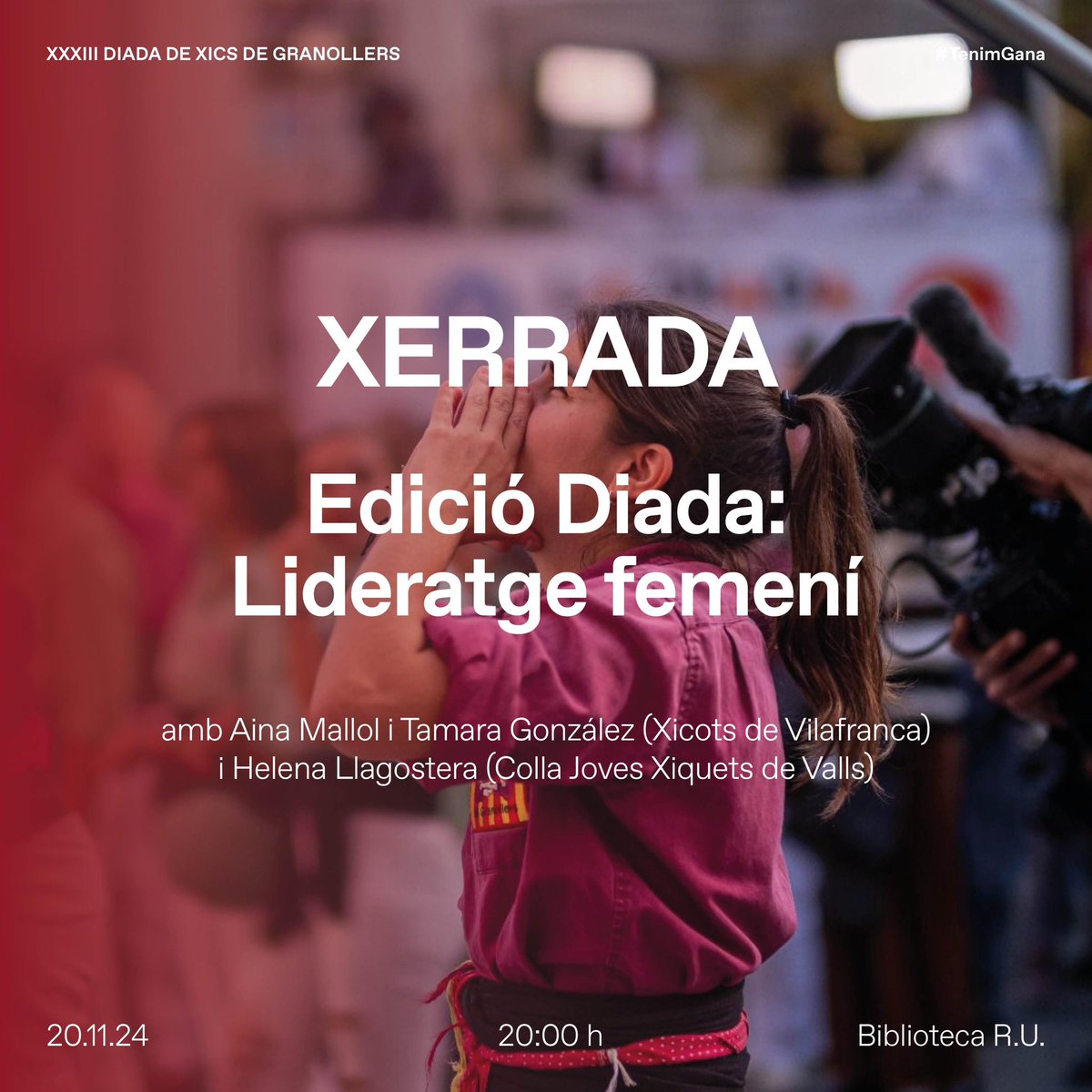 La propera setmana, celebrarem la xerrada per tractar el “Lideratge femení” que ens va quedar pendent per Diada. 
Comptarem amb la presència de l’<a href="/AinaMallol/">Aina Mallol</a>, <a href="/tamarag58/">Tamara Gonzalez</a> de <a href="/Xicots/">Xicots de Vilafranca</a> i Helena Llagostera de <a href="/JovesValls/">Colla Joves Xiquets de Valls</a>.
No us la perdeu! Us hi esperem, per seguir avançant.
#VolemMés