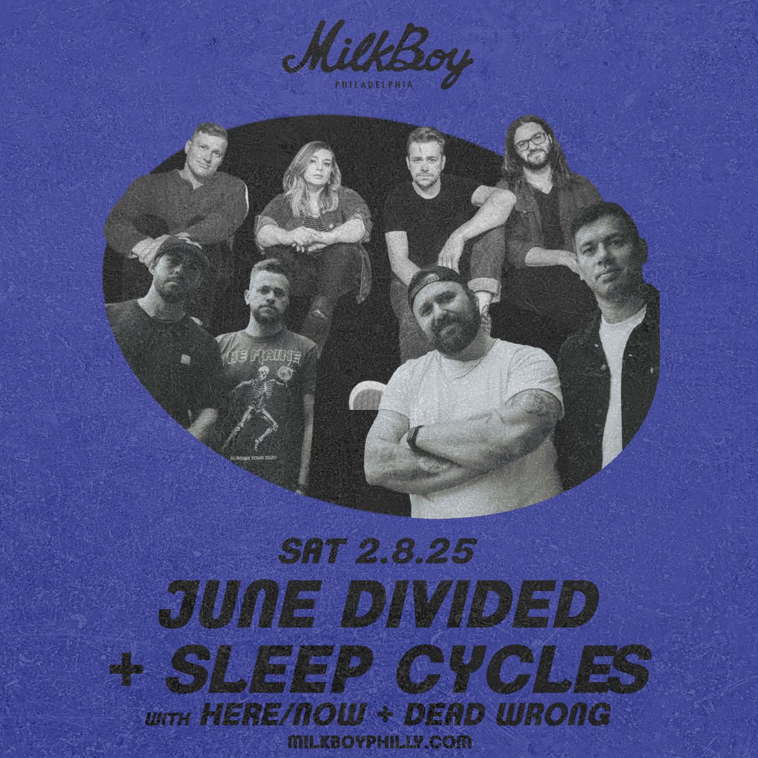 Dead Wrong (@deadwrongpa) on Twitter photo Philly homies, mark your calendars. We’re playing Milkboy on February 8th with our friends in <a href="/SleepCyclesPA/">Sleep Cycles</a>, <a href="/herenowband/">here/now</a>, and <a href="/JuneDivided/">June Divided</a>. This one’s gonna rule. Don’t miss it. Tickets on sale now. Philly homies, mark your calendars. We’re playing Milkboy on February 8th with our friends in <a href="/SleepCyclesPA/">Sleep Cycles</a>, <a href="/herenowband/">here/now</a>, and <a href="/JuneDivided/">June Divided</a>. This one’s gonna rule. Don’t miss it. Tickets on sale now.