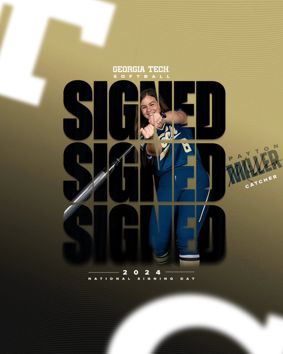 𝓢𝓲𝓰𝓷𝓮𝓭 ✍️

Welcoming our final signee, Payton, to the Georgia Tech softball family!

#StingEm 🐝