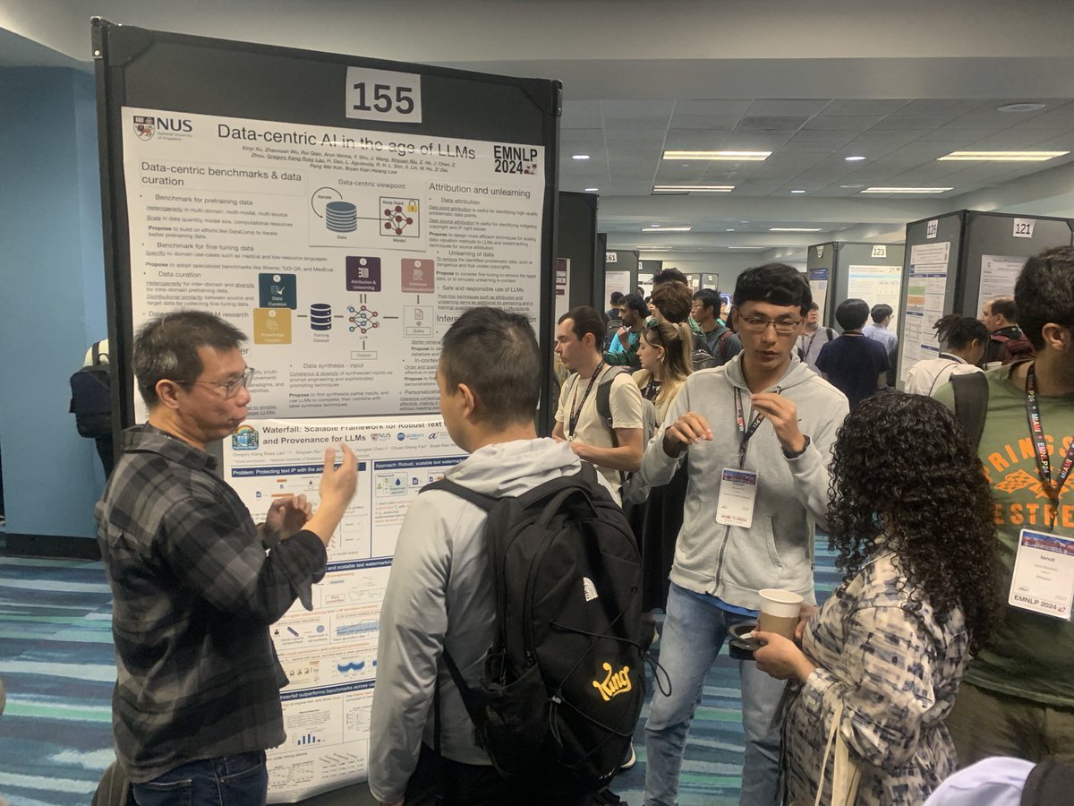 Bryan Kian Hsiang Low (@bryanklow) on Twitter photo <a href="/xinyuan3142/">Xinyuan</a> and <a href="/greglau/">Gregory Lau</a> presenting our position paper on data-centric AI in the age of #LLM <a href="/emnlpmeeting/">EMNLP 2025</a> #EMNLP2024! Thanks to <a href="/michael_xinyi/">Xinyi Xu</a> for preparing the poster! Joint work with <a href="/PangWeiKoh/">Pang Wei Koh</a>. <a href="/xinyuan3142/">Xinyuan</a> and <a href="/greglau/">Gregory Lau</a> presenting our position paper on data-centric AI in the age of #LLM <a href="/emnlpmeeting/">EMNLP 2025</a> #EMNLP2024! Thanks to <a href="/michael_xinyi/">Xinyi Xu</a> for preparing the poster! Joint work with <a href="/PangWeiKoh/">Pang Wei Koh</a>.