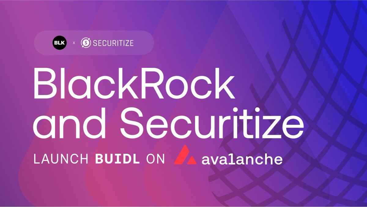avax's tweet photo. Rumor has it BUIDL landed on a new chain 🔺

Tokenized through @Securitize, the @BlackRock USD Institutional Digital Liquidity Fund is the largest tokenized treasury fund globally, marking the latest milestone in the growing tokenized asset ecosystem on Avalanche 👇