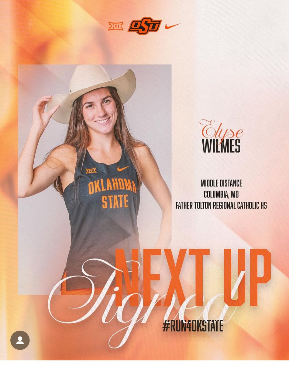 Congratulation to Elyse on signing with Oklahoma State University for track &amp; cross country!