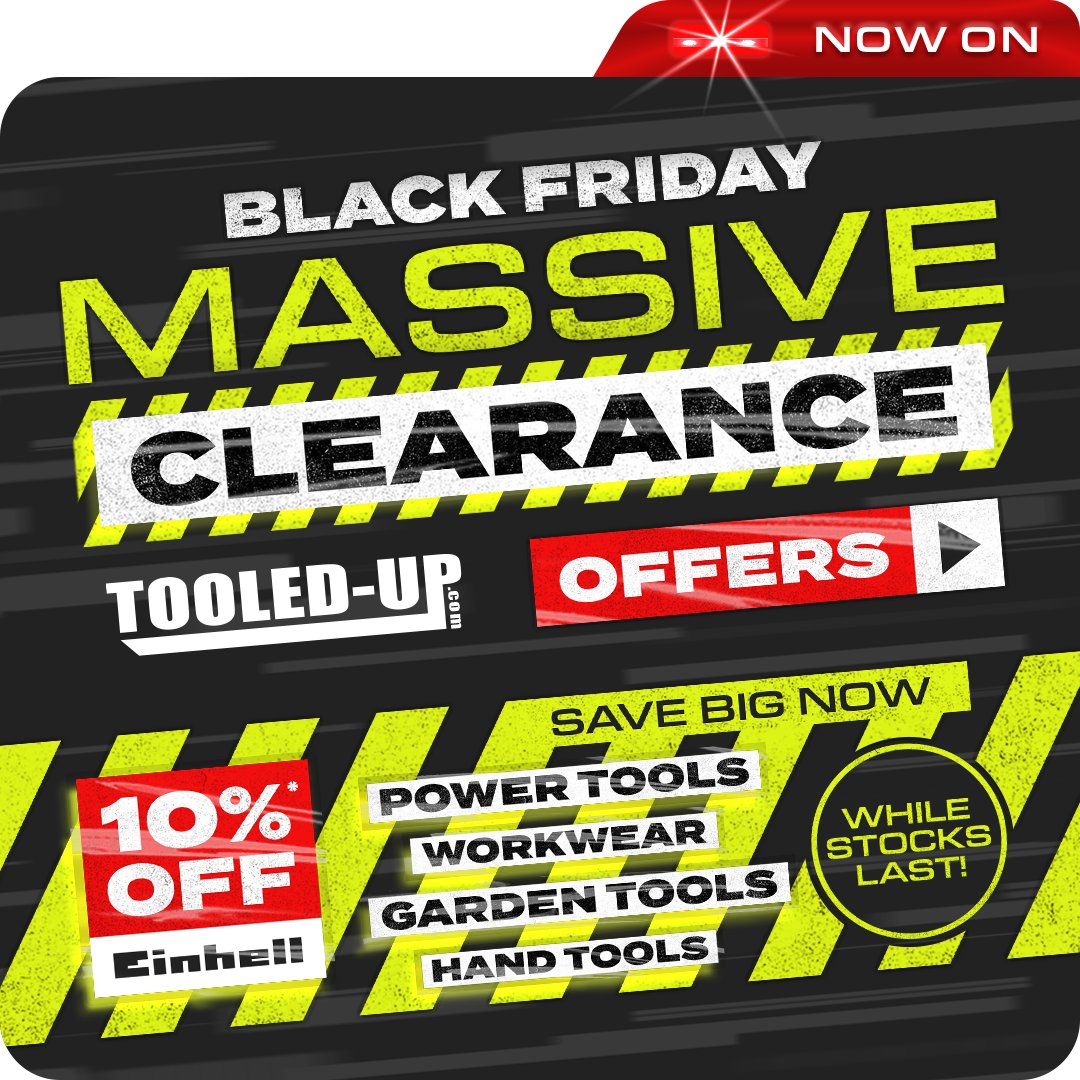 TooledUpDotCom's tweet image. BLACK FRIDAY DEALS ARE LIVE! 🎉

Get ready to save BIG on the brands you love! 😍 Don’t miss out on the best prices of the year – stock up on your favorites now! 🛒✨

🔗 Shop the deals here: bit.ly/4frxZMb 👈