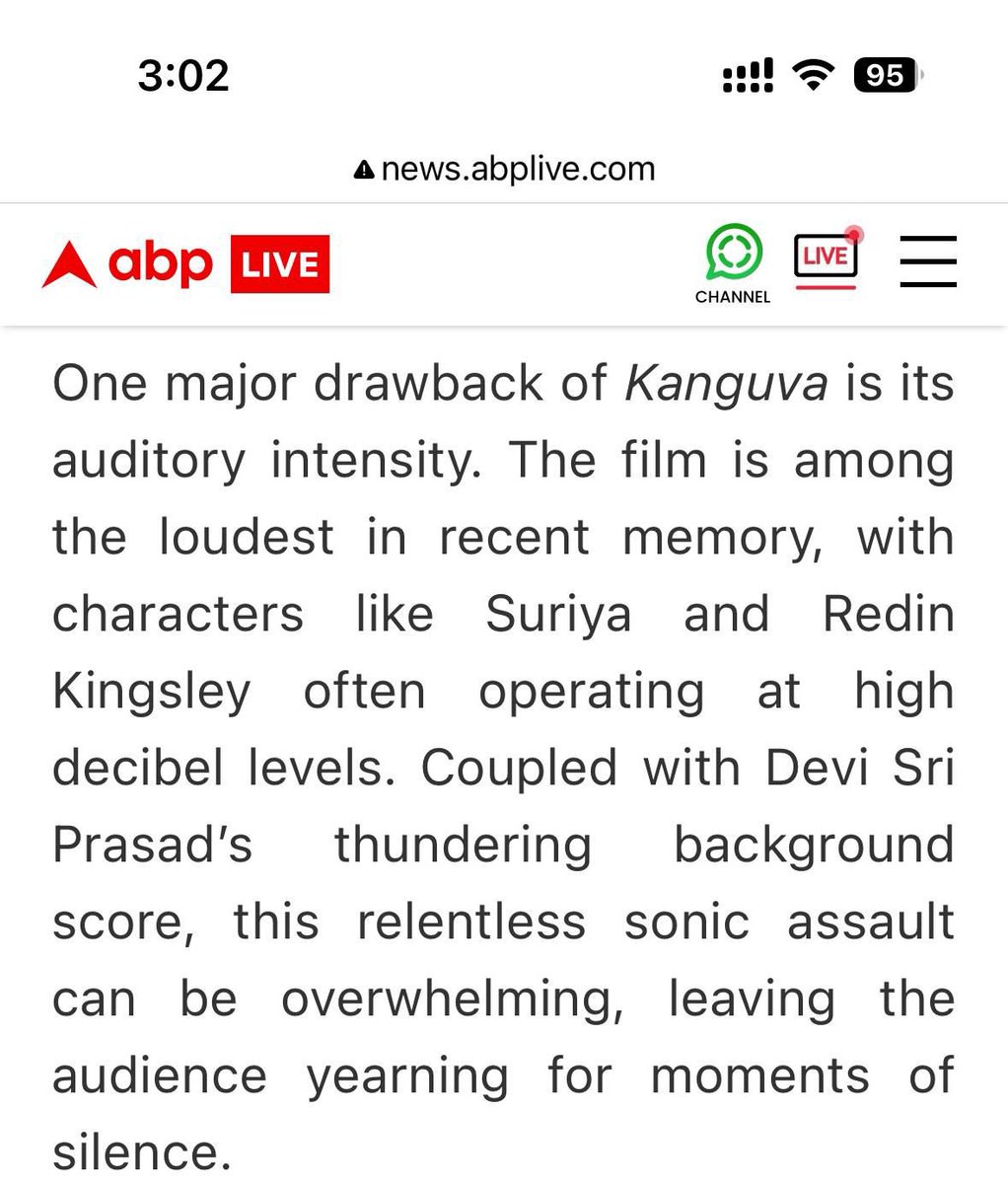 The headline should have been “Sonic terrorists make national headlines by using sound as a weapon!” You shouldn’t have to mix a film that loud from start to end unless the intent is to hurt every viewer’s ears!  #kanguva