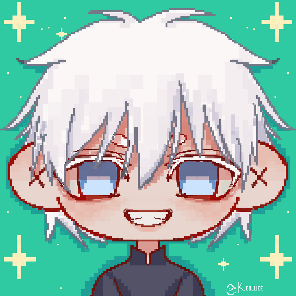 keoluee's tweet photo. Estuve practicando pixelart y salieron estos dos jsjsj 🖤
Amé mucho cómo quedó Finn, luce aun mas tiernooo 🪄
#finnames #gojosatoru #mashlefanart #jjkfanart #pixelart #opencommissions #chibi #pixelartfanart https://t.co/GKb2kGnb5J