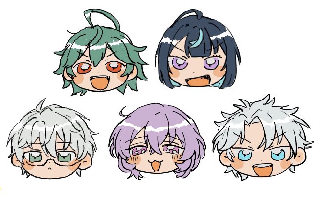 絵チャした！
ニューフェイス達！顔だけ
滝いぶきの黒メッシュ忘れてました...