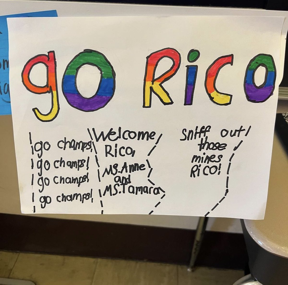 5th Graders met Rico the mine sniffing dog! Rico represents Children Against Mines Program, where hero dogs sniff out mines. Students learned about Bosnia and Herzegovina and the work of dogs like Rico.

Thank you Rico &amp; CHAMPS

<a href="/MDDC_BH/">Mine Detection Dog Center in BiH</a>