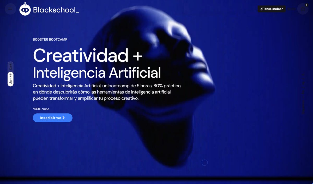 Creatividad + IA.  ESTE SÁBADO ARRANCAMOS con este Bootcamp en dónde descubrirás cómo las herramientas de inteligencia artificial pueden transformar y amplificar tu proceso creativo. blackschool.rocks/creatividad-in…