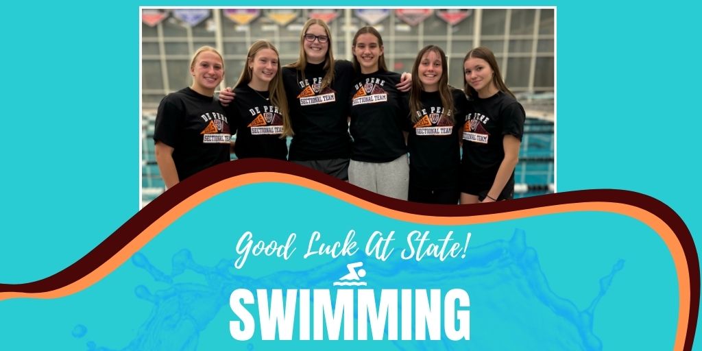 DePereHS's tweet photo. Best of luck π to DPHS girls swimmers (l-r) Carly Larson, Ella Maniscalco & Maddie Finstad, and WDP co-op teammates Kayla Jacquette, Kate Schmoll, Kara Schmoll as they compete Friday - Saturday, Nov. 15-16 at Waukesha South Natatorium.
#wiaawistate
#DPride
#wdpbc https://t.co/rifDpAh1jT