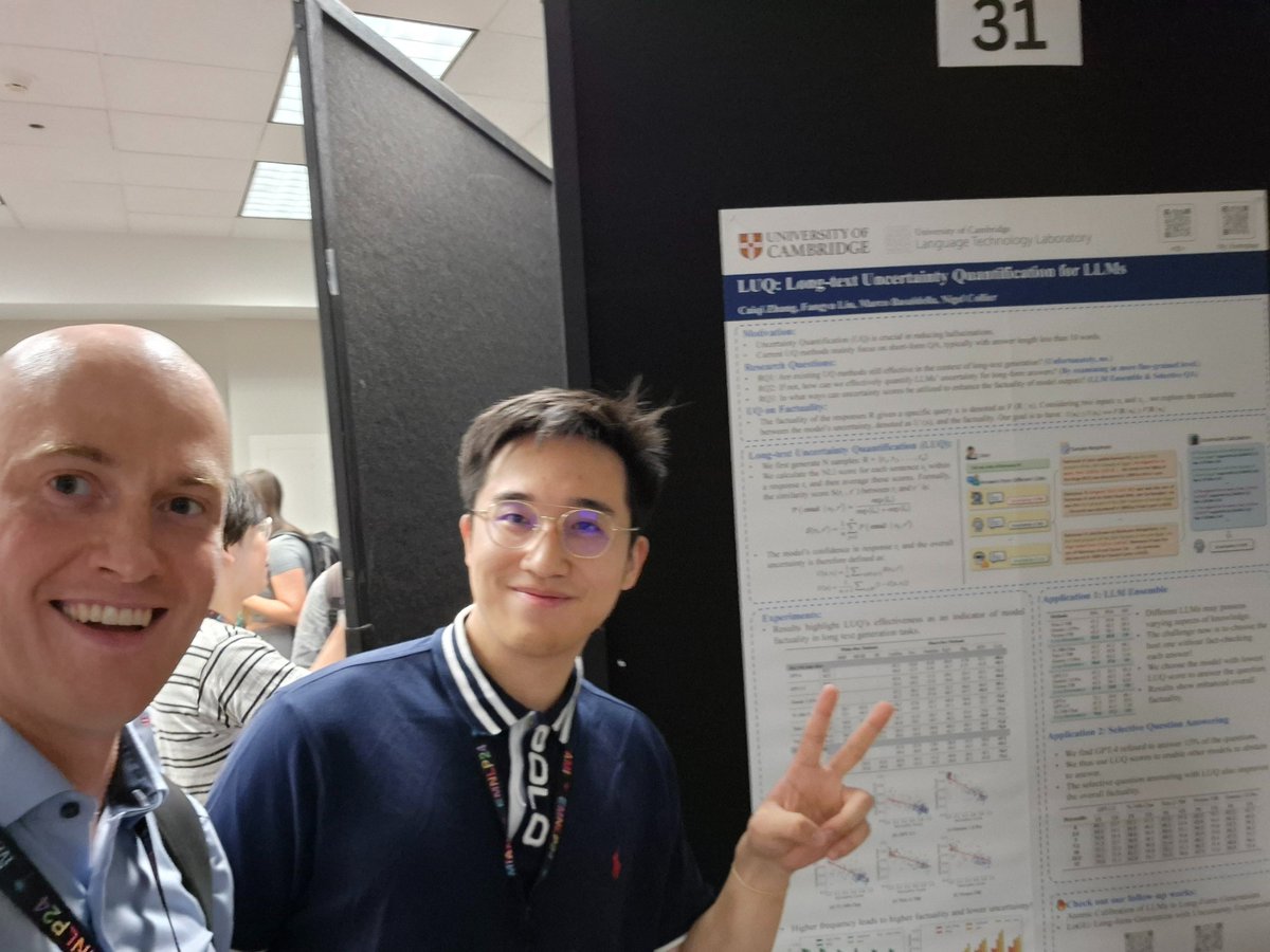 ArtemShelmanov's tweet image. I just met Caiqi Zhang – one of the users of our Python framework for uncertainty quantification, LM-Polygraph. It’s incredibly rewarding to see our work helping other researchers achieve outstanding results!
LM-Polygraph: github.com/IINemo/lm-poly…
#EMNLP2024 #Uncertainty #NLP