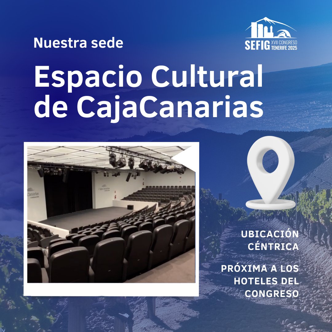 XVII Congreso SEFIG Tenerife 2025 (@sefigtenerife25) on Twitter photo 🔳El Espacio Cultural CajaCanarias, en pleno corazón de Santa Cruz de Tenerife, se convertirá en nuestra casa del 22 al 24 de enero.
Consulta el programa : n9.cl/0o1oy
<a href="/coflaspalmas/">COF Las Palmas</a>
<a href="/Cofares/">Cofares</a>
@Farmacéuticos_
<a href="/CinfaSalud/">Cinfa Salud</a>
<a href="/ULL/">Universidad de La Laguna</a>
#BIOSIGMA #SEFIGTenerife2025 🔳El Espacio Cultural CajaCanarias, en pleno corazón de Santa Cruz de Tenerife, se convertirá en nuestra casa del 22 al 24 de enero.
Consulta el programa : n9.cl/0o1oy
<a href="/coflaspalmas/">COF Las Palmas</a>
<a href="/Cofares/">Cofares</a>
@Farmacéuticos_
<a href="/CinfaSalud/">Cinfa Salud</a>
<a href="/ULL/">Universidad de La Laguna</a>
#BIOSIGMA #SEFIGTenerife2025